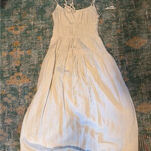 Cream Sleeveless Midi Dress